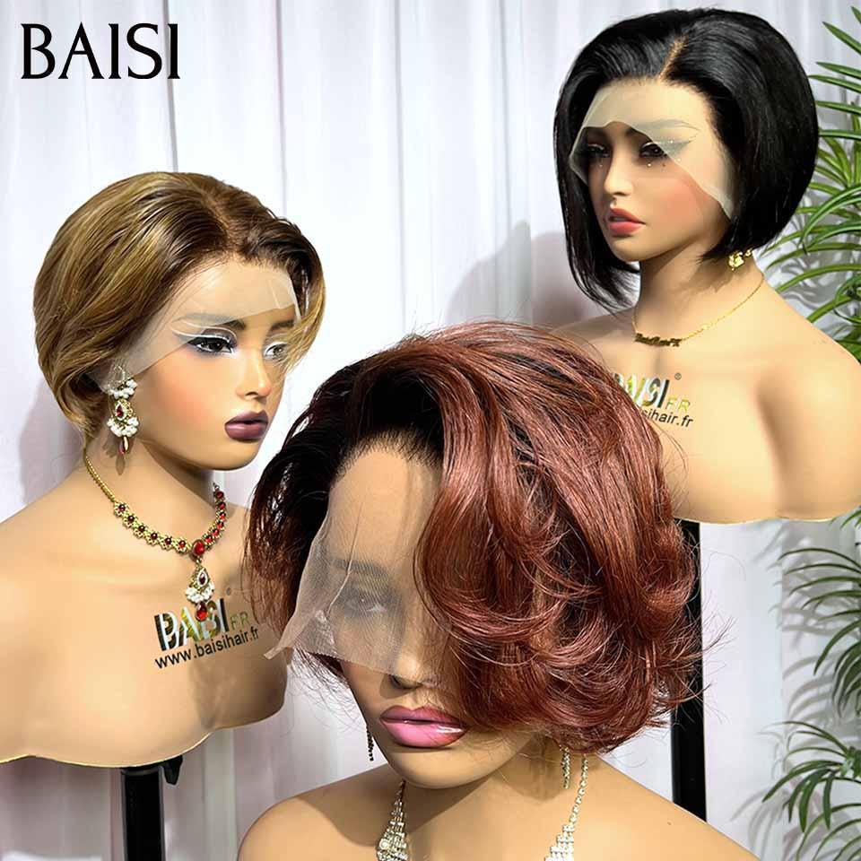 BAISI 3 Perruques pixie 13X4 lace 166€ Réduction avec code promo en 100% vrais cheveux humains