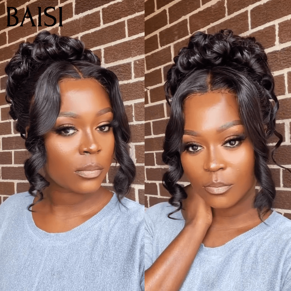 BAISI Coiffure de luxe Sonia   Perruques Mariage Prête à porter chignon et personalisation comme sur la vidéo 100% identique avec lace frontale pour mariage ou événement spécial