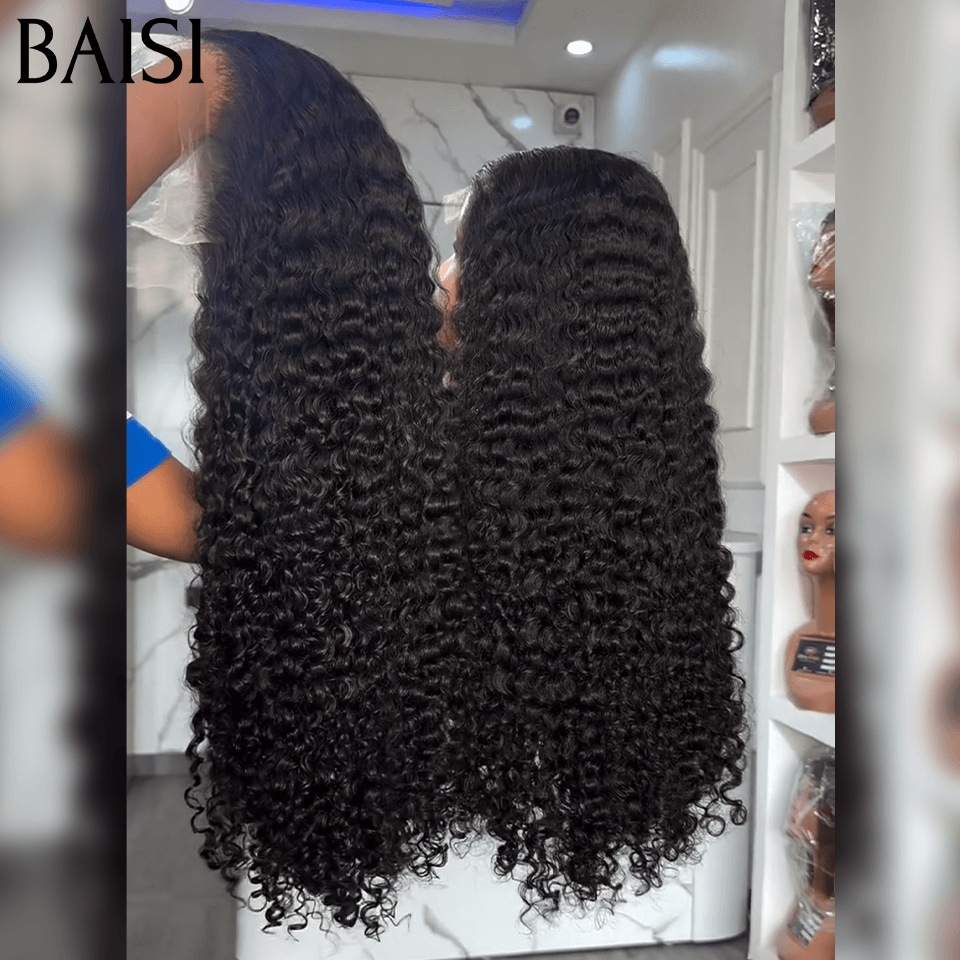BAISI 13X4 Lace Frontal Perruques water Wave NOIR 30 pouce 210€ en 100% Cheveux Humains BS65