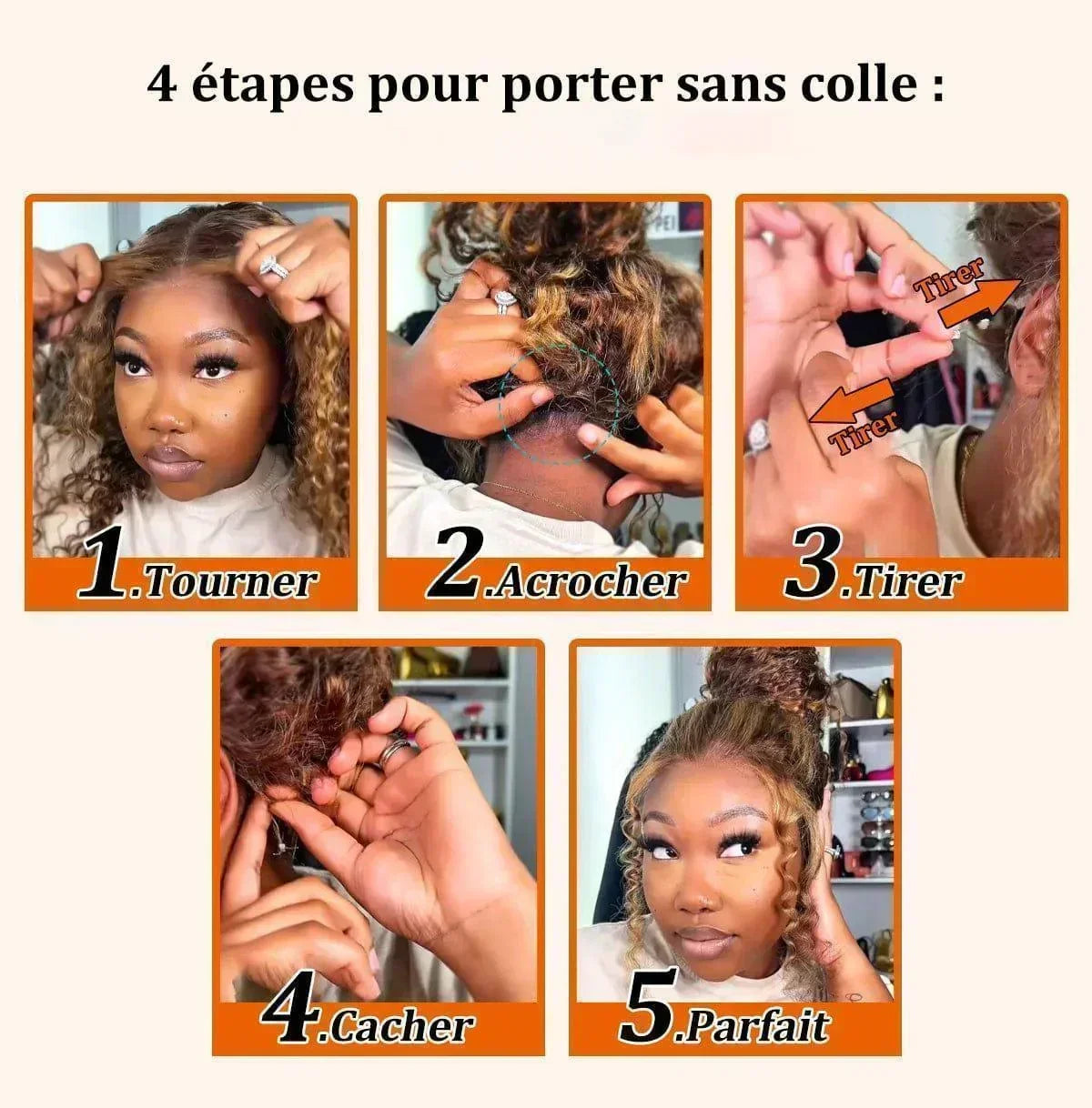 BAISI  Upgrade Invisible Strap 360 Frontal Curly bouclée Adjustable cordes invisible et réglable Pré-plucked Pas Besoin de Colle 250% densité en 100% Raw Hair Lace déjà couper