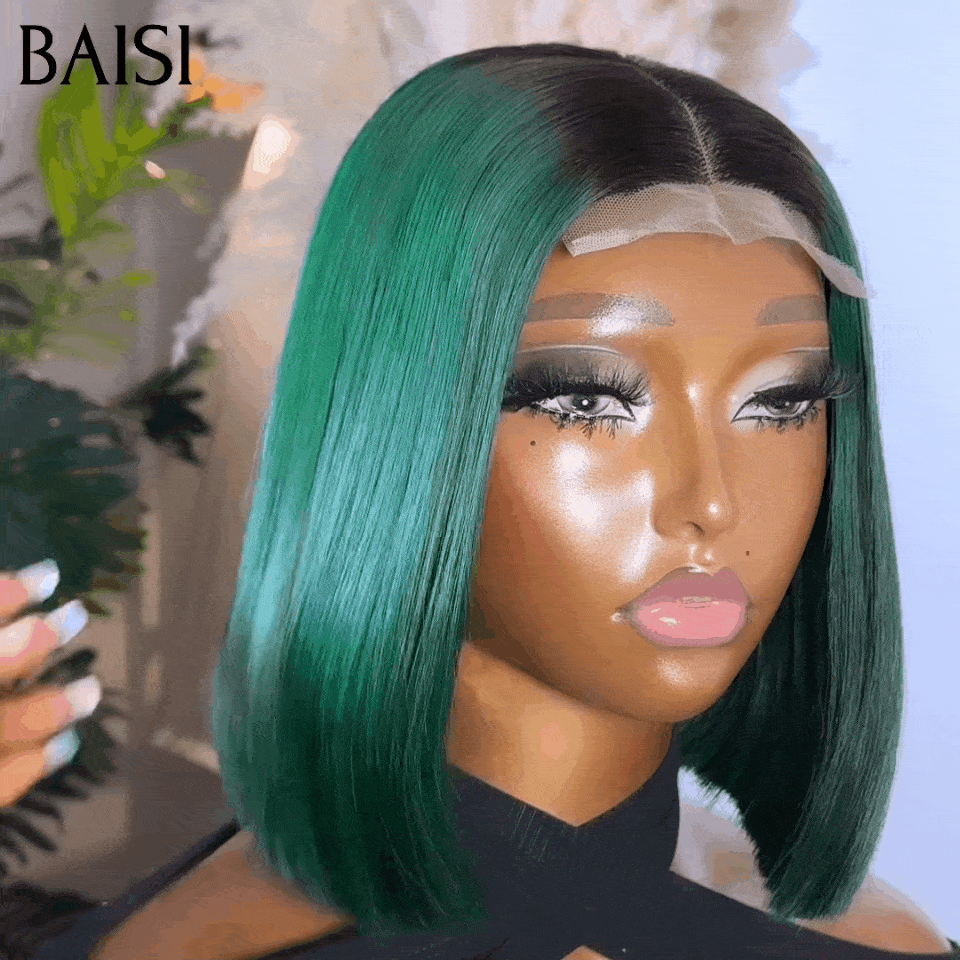 BAISI 100% Vietnam Hair SDD BONE STRAIGHT 2x6 Parrucca in pizzo Colore dritto NERO e verde In capelli umani al 100%