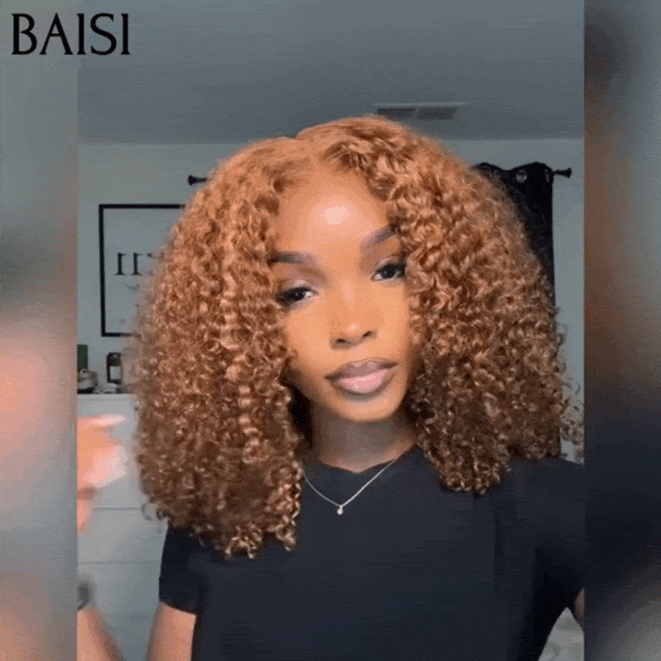BAISI 4X4 Perruques de Luxe water Wave 145€ en Couleur 4#Mix30# 250% densité  14 Pouces en 100% Cheveux Humains B