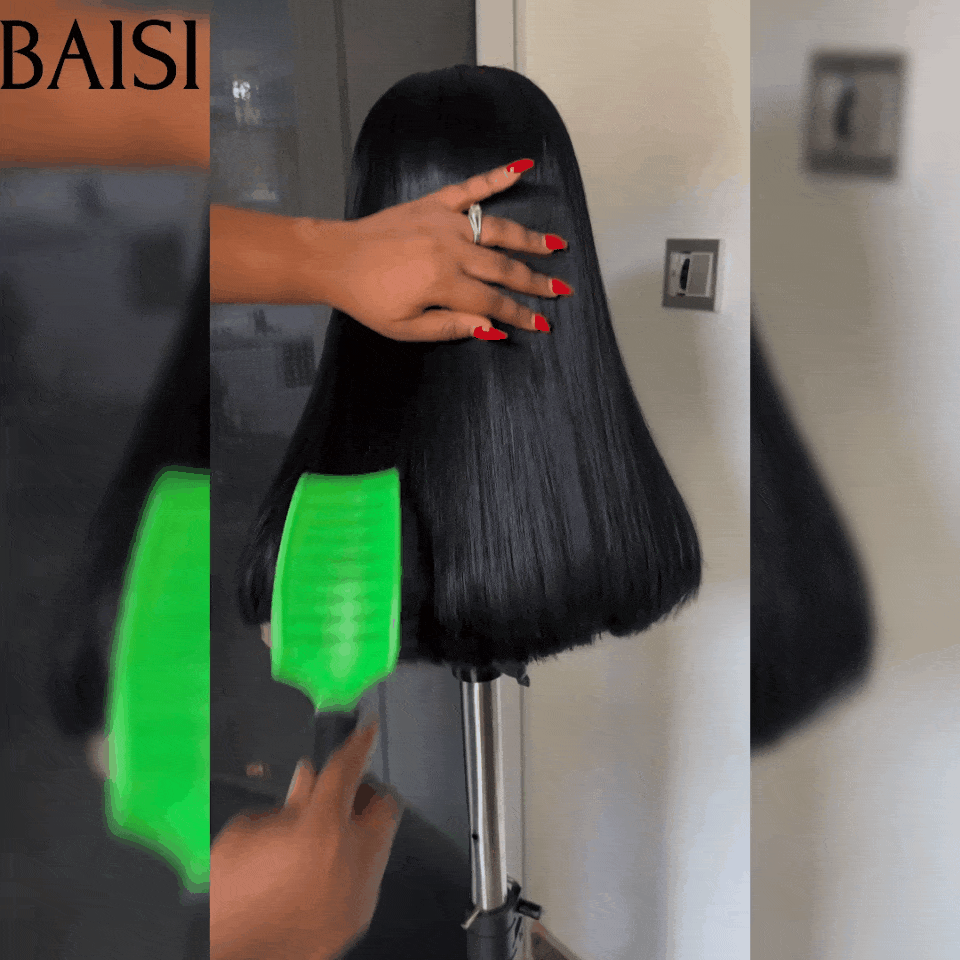 BAISI Parrucche in pizzo 4x4 16 pollici Lusso SDD BONE STRAIGHT 100% Vietnam Capelli lisci A1 Realizzato con capelli umani doppie ciocche di capelli vergini disegnati volume 250% densità FR38
