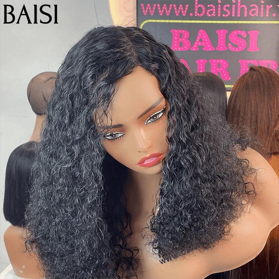 BAISI 5X5 Wigs 18 inches 139€ Luxury Volume 300% density black Curly Wave double drawn virgin strands in 100% Human Hair FR38