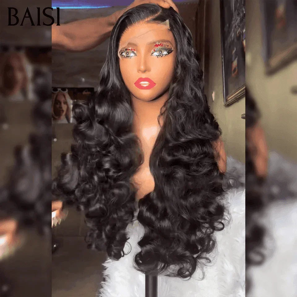 BAISI 4x4 Lace Perruques de Luxe  100% Vietnam Hair Naturelle wave volume 250% densité  A1 Fabriquées par les cheveux double drawn mèches vièges