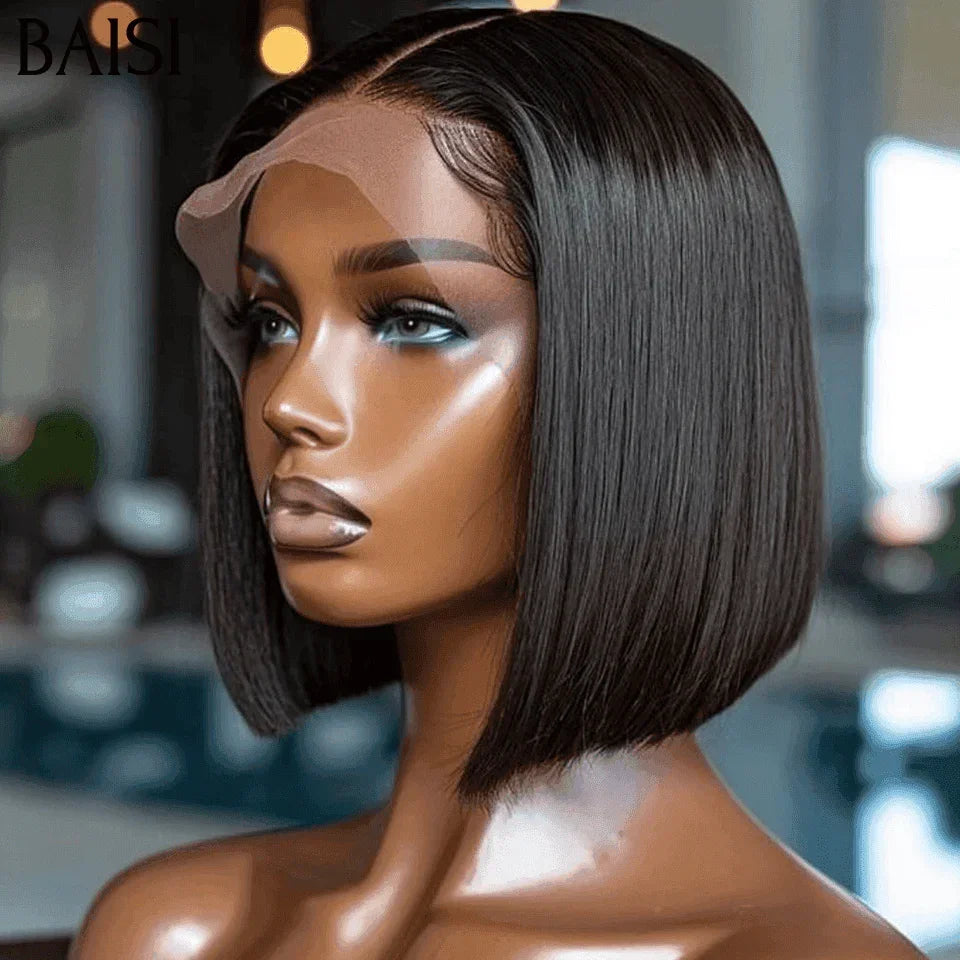 BAISI Perruques en France TVA 0€ Livraison gratuite 2-3 jours en Europe Lisse Straight Bob 12 Pouces raw hair 68€En 100% Cheveux Humains B