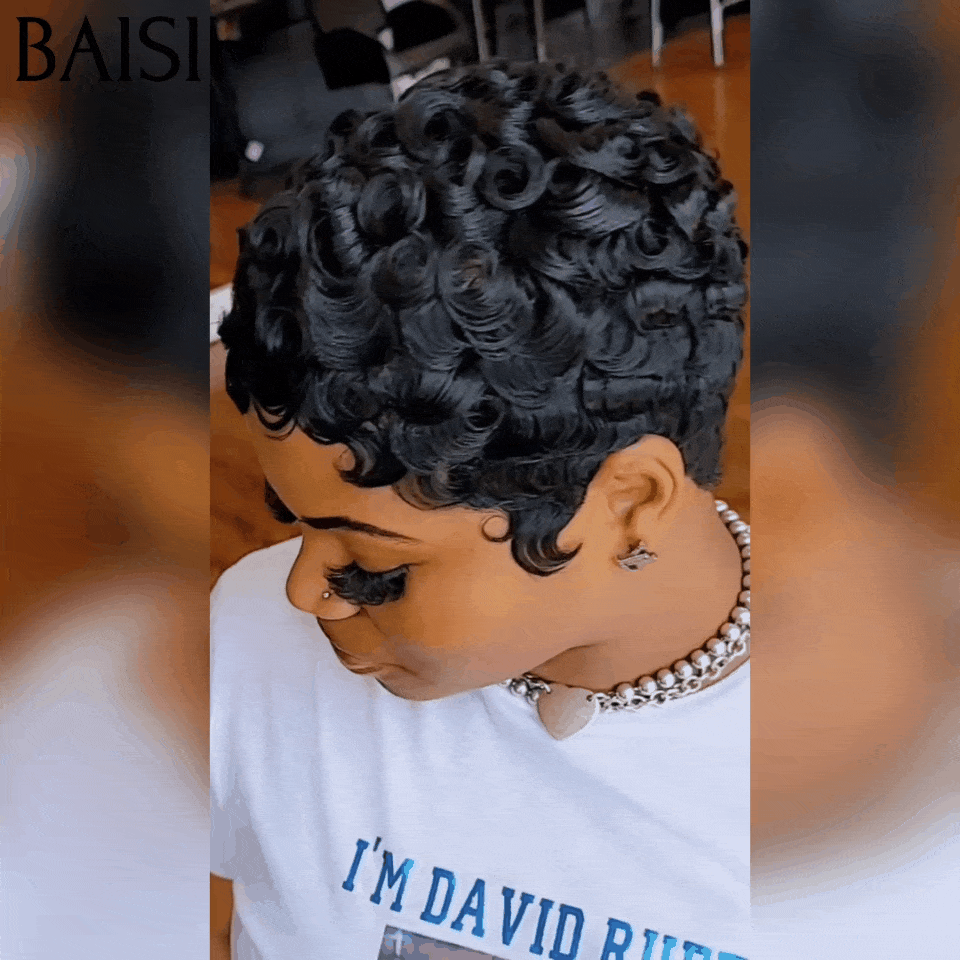 BAISI Petit Coupe 48€ senza colla senza pizzo 100% Veri Capelli Umani