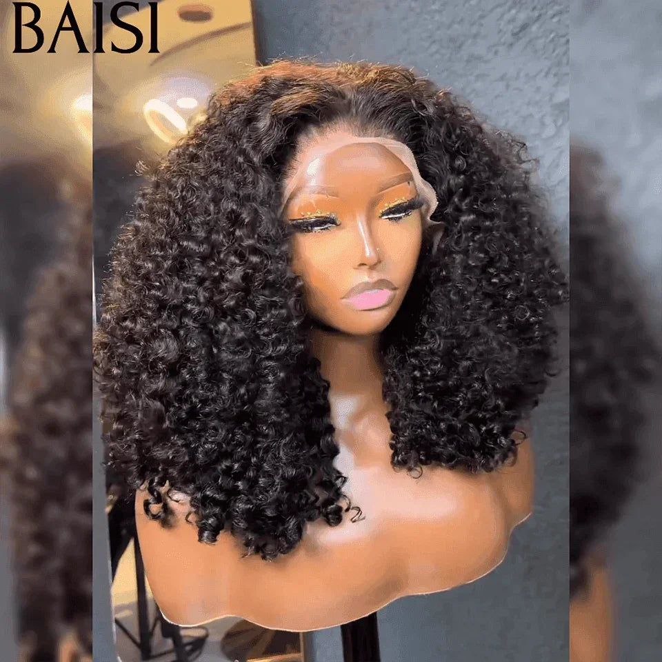 BAISI Volume de 300% T PART LACE PERRUQUE BOUCLÉE CURLY 139€ EN Noir 100% CHEVEUX HUMAINS FR38