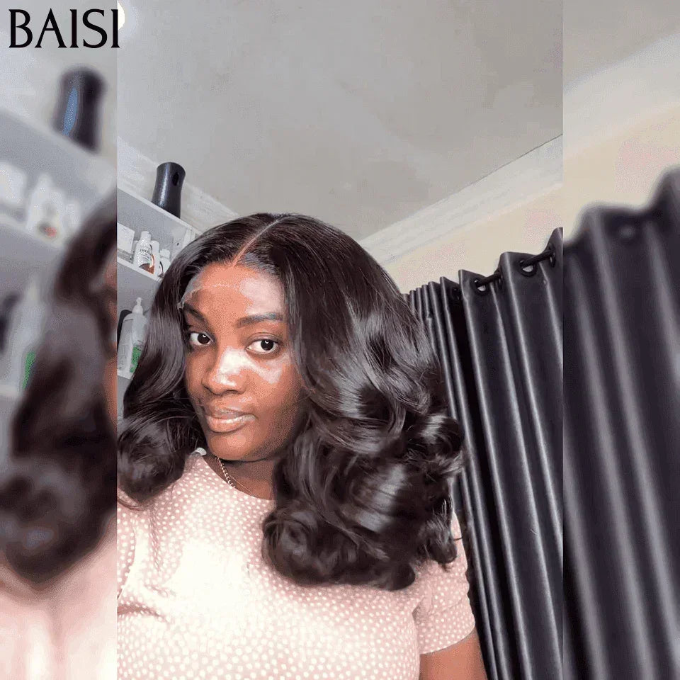 BAISI 13x4 Frontal Peruca de Luxo Bouncy Curl Bordeaux 16 polegadas / preto encaracolado 16 polegadas / mel 12 polegadas 065C Cabelo Vietnam ou Caracol 79€ 300% densidade mais de 20 anos de utilização FR38