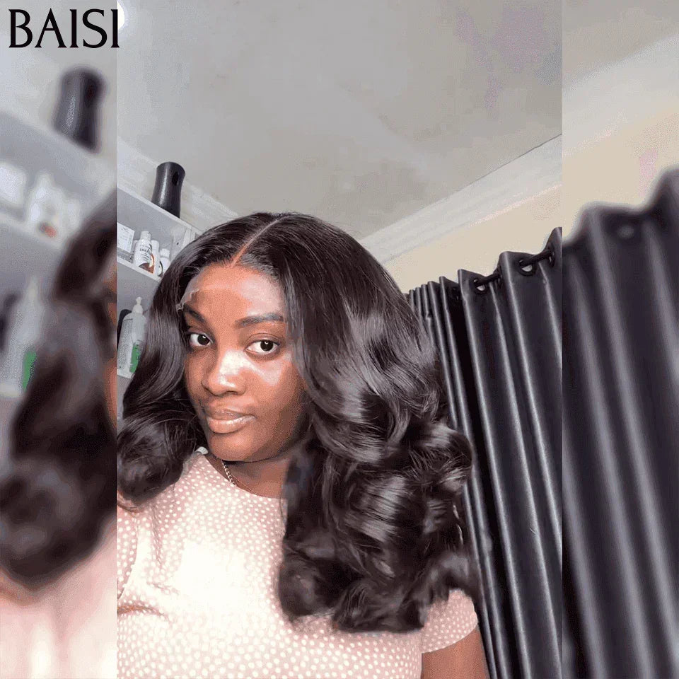 BAISI 13x4 Frontal Peruca de Luxo Bouncy Curl Bordeaux 16 polegadas / preto encaracolado 16 polegadas / mel 12 polegadas 065C Cabelo Vietnam ou Caracol 79€ 300% densidade mais de 20 anos de utilização FR38
