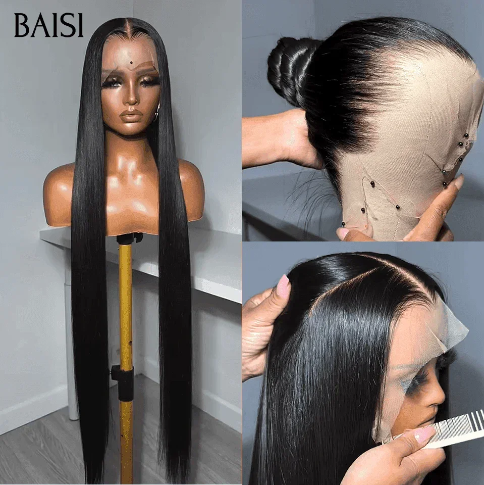 BAISI Compre 2 perucas no mínimo a preço de fábrica do fornecedor peruca lisa full lace 360 em 100% cabelo humano verdadeiro (Sem código)