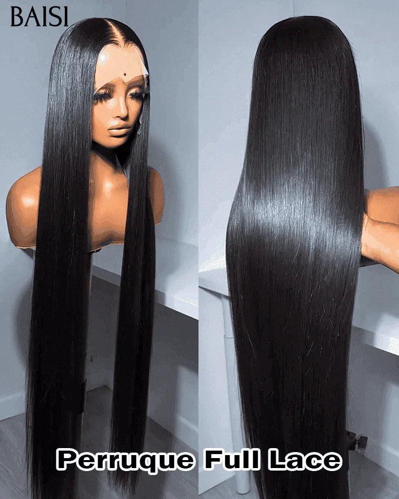 BAISI Compre 2 perucas no mínimo a preço de fábrica do fornecedor peruca lisa full lace 360 em 100% cabelo humano verdadeiro (Sem código)