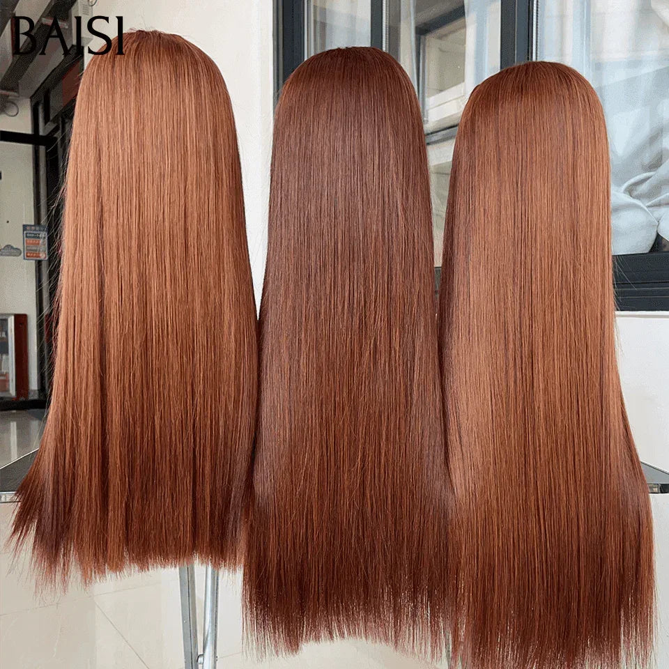 BAISI Perruque Lisse marron de luxe  A1 Fabriquées par les cheveux double drawn Vietnam Hair 250% densité plus de 20 ans d' utilisations en 100% Cheveux Humains  BS65
