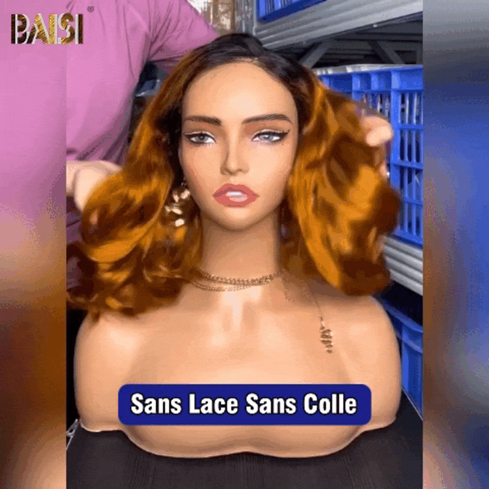 BAISI Achetez 2 perruques minimum au prix d'usine fournisseur Perruque san colle 5X5 Carrée Naturelle wave En Couleur 1BT350# En 100% Vrais Cheveux Humains (Pas Besoins De Code)