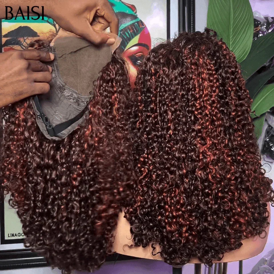 Parrucche BAISI 4X4 Luxury Water Wave € 89,5 a colori 4#Mix30# Densità del 250% 14 pollici in capelli umani al 100% B BS50