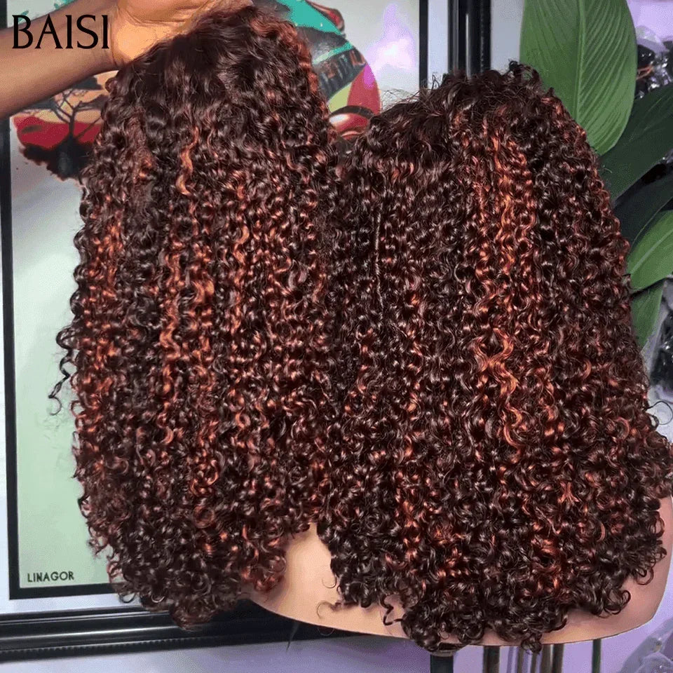 Parrucche BAISI 4X4 Luxury Water Wave € 89,5 a colori 4#Mix30# Densità del 250% 14 pollici in capelli umani al 100% B BS50