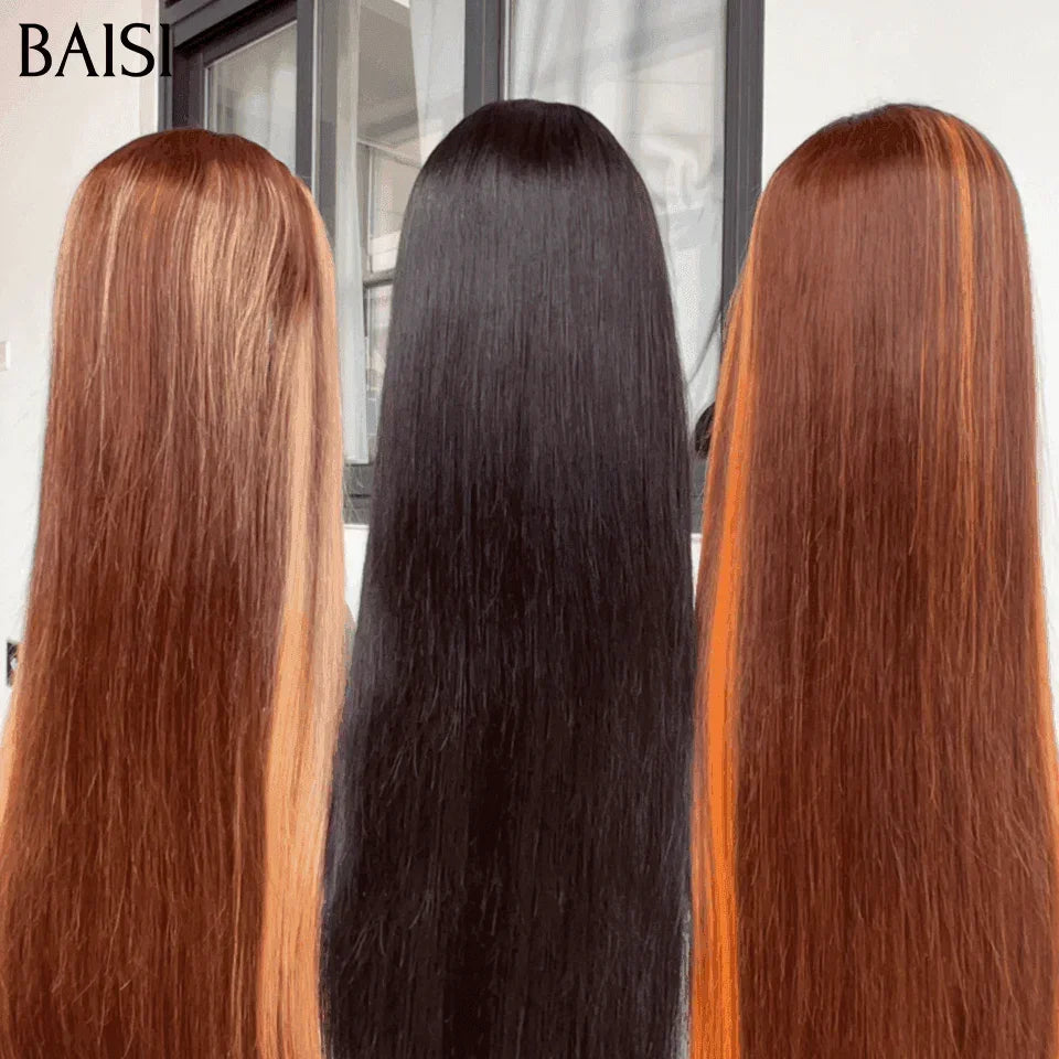 BAISI Lisse BOB Marron 10 Pouces 98€ ou perruques 3 Couleur Marron Mixte orange 4#350# et Marron Mixte miel 4#27# 4X4 lace de Luxe SDD BONE STRAIGHT 100% Vietnam Hair Lisse 20 Pouces ou 13X4 NOIR Lisse en 100% cheveux humains à moitié prix FR38