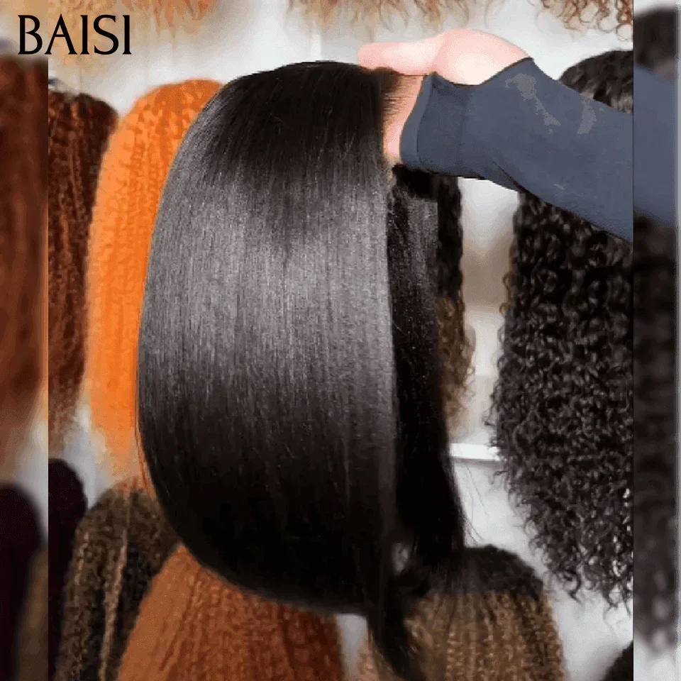 BAISI BLACK FRIDAY 1 bob liso closure lace 4X4 8 polegadas 72€ ou 2 perucas bob 190€ sem cola, fácil de usar em 100% cabelo humano verdadeiro, lace já cortado