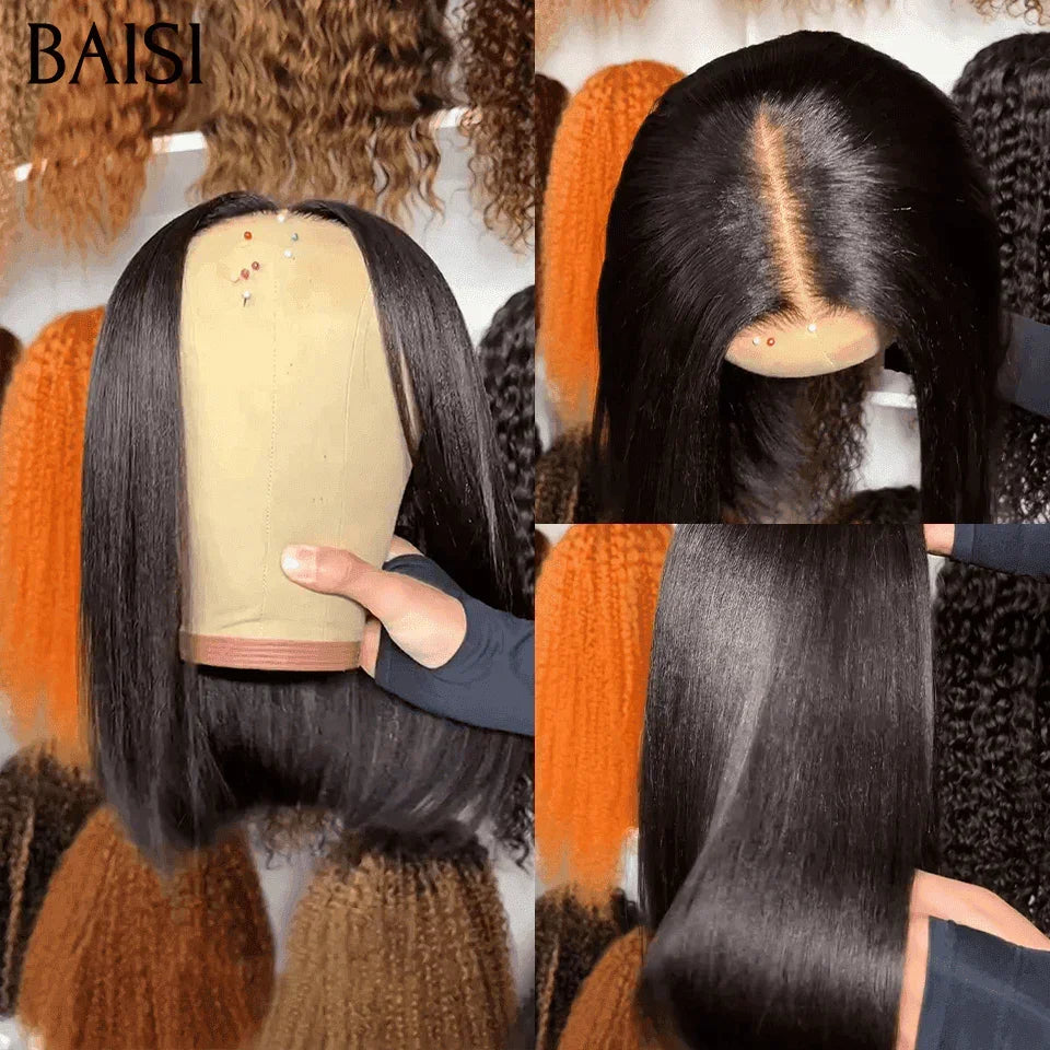 BAISI BLACK FRIDAY 1 bob liso closure lace 4X4 8 polegadas 72€ ou 2 perucas bob 190€ sem cola, fácil de usar em 100% cabelo humano verdadeiro, lace já cortado