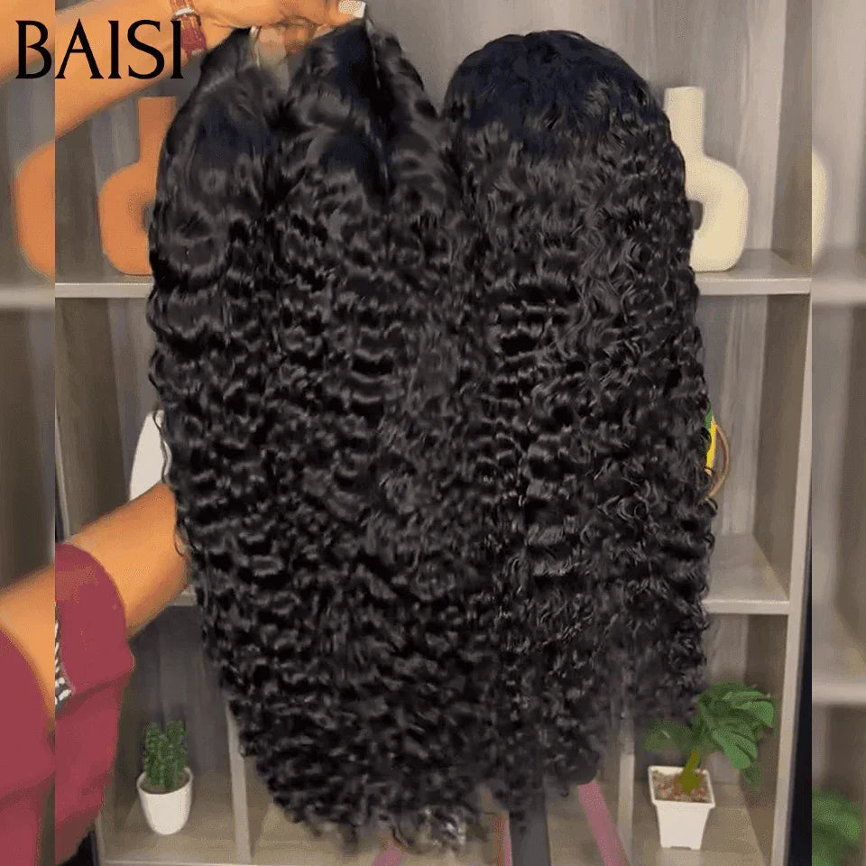 Parrucca BAISI 4X4 Chiusura Troppo Lunga Onda Profonda 100% Capelli Umani