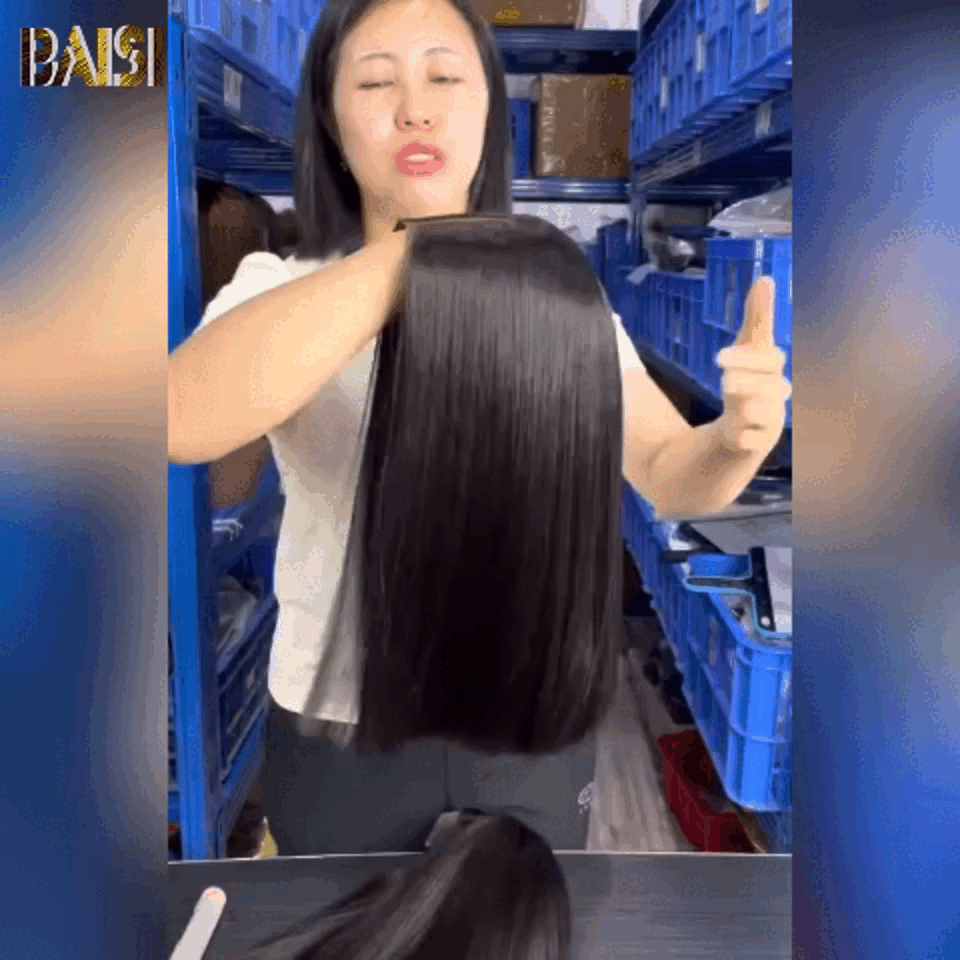 BAISI Perruques de Luxe 2x6 Lace Closure Perruque Lisse En 100% Cheveux Humains Vietnam Hair 300% densité plus de 20 ans d' utilisations