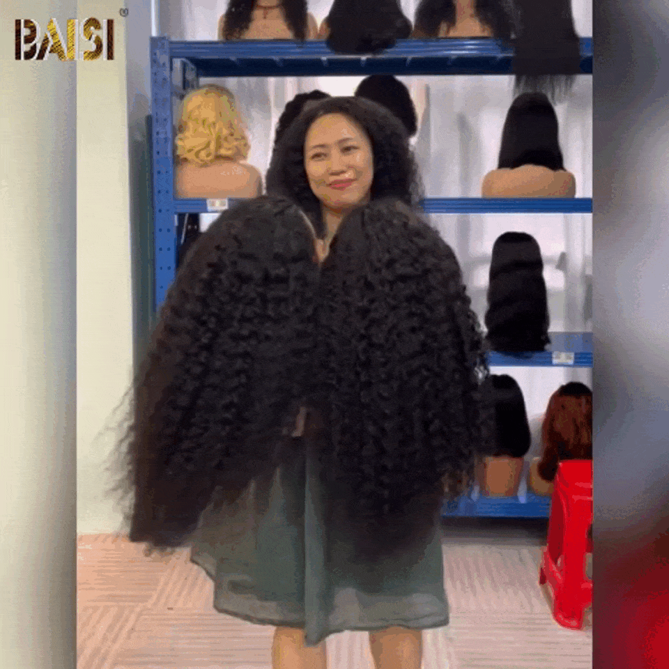 BAISI 4x4 closure perruque Curly en 100% cheveux humains en cheveux indians brésiliens de bonne qualité