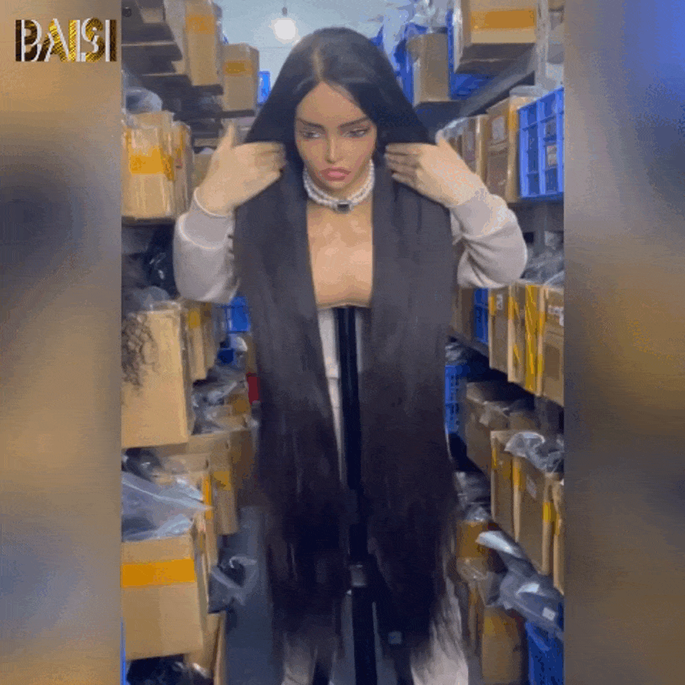 BAISI Perruques en France TVA 0€ Livraison gratuite 2-3 jours en Europe 100% Raw Hair 4X4 closure trop longue Lisse en 100% cheveux humains