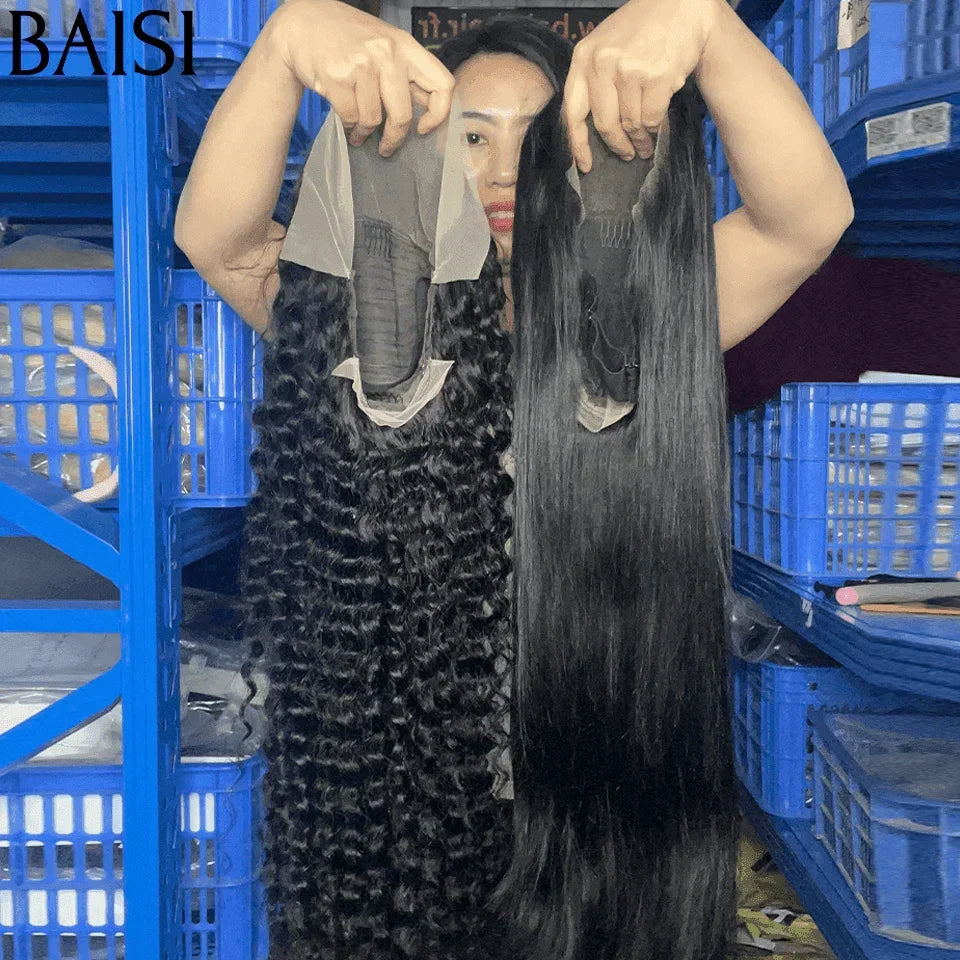 BAISI vendita lampo 2 parrucche 300€ 13X4 lace ricce e lisce in 100% capelli umani veri