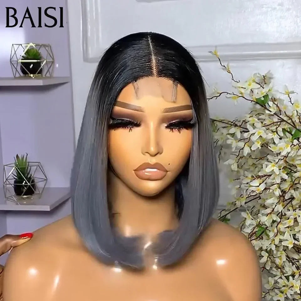 BAISI  Perruque Lisse DE luxe Bob 2x6 Lace 100% Vietname Hair en Couleurs personnalisées SDD BONE STRAIGHT 10 Pouces 100€ En 100% Vrais Cheveux Humains
