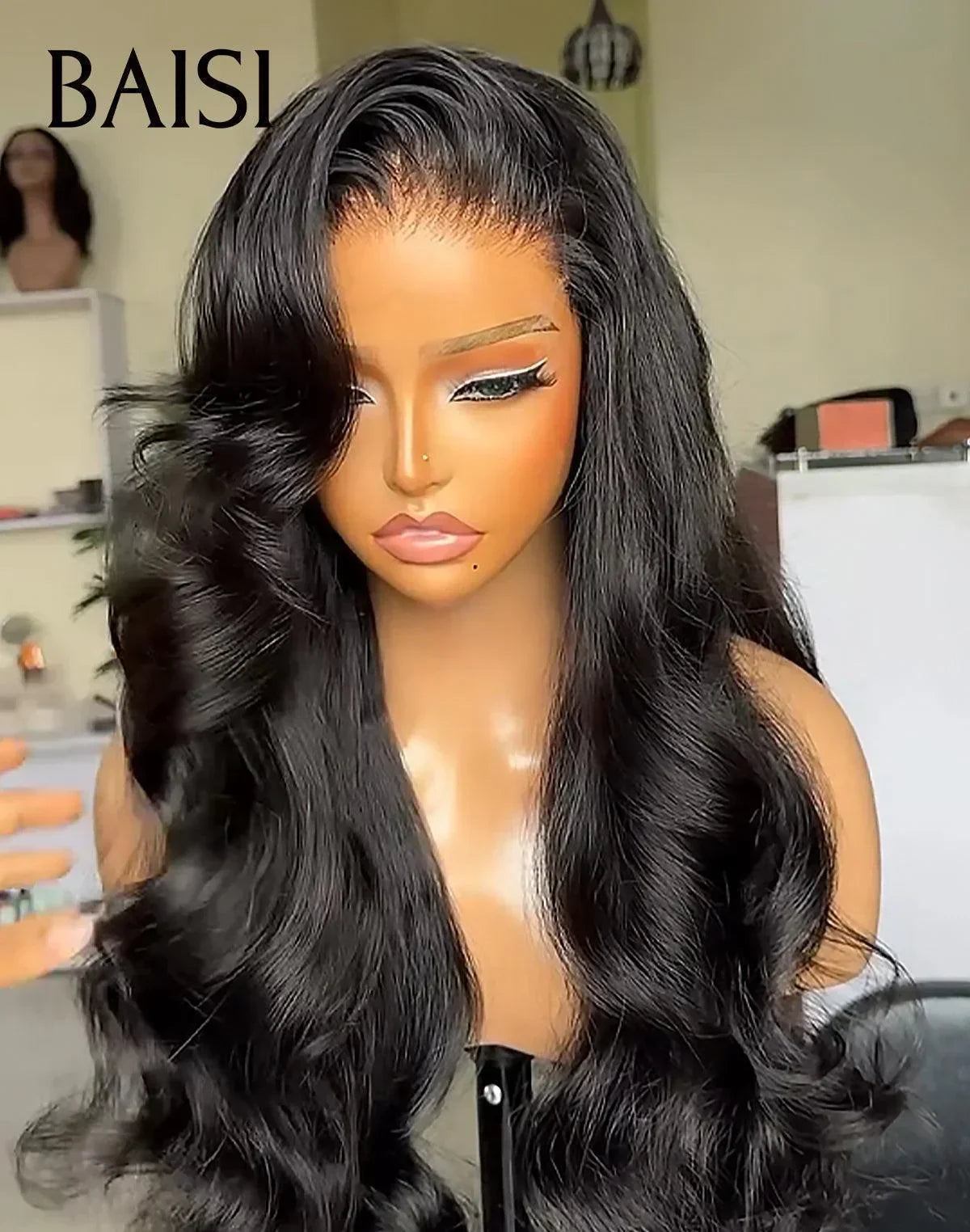 BAISI 4X4 lace closure perruque Body wave 18 Pouces 99€ moitié prix en 100% cheveux humains MP50