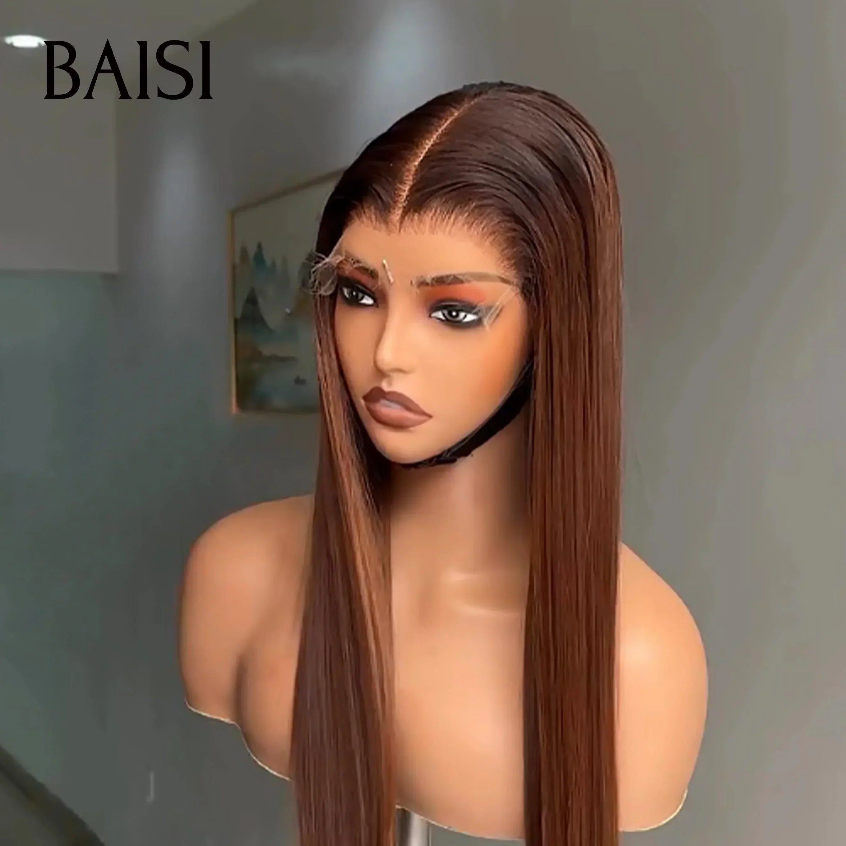 BAISI 2X6 Perruques de Luxe Lisse 30 pouces Moitié Prix en couleur Marron  A1 Fabriquées par les cheveux double drawn mèches vièges volume plus de 20 ans d' utilisations MP50