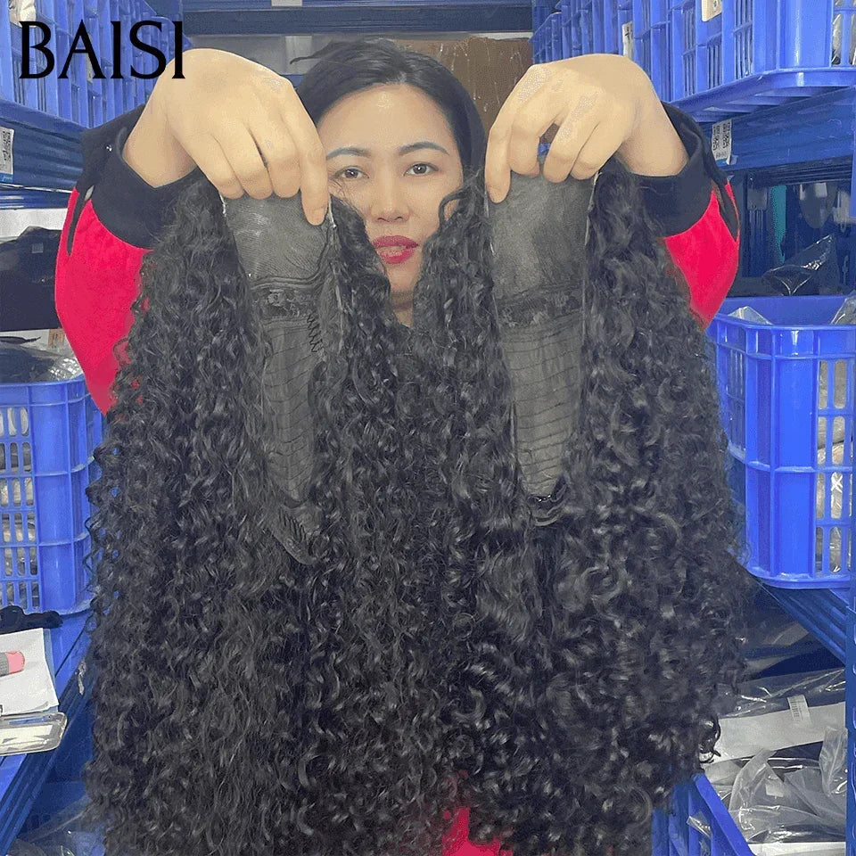 BAISI 4x4 Closure Perruque Curly Bouclée Frisée 16 Pouces 100€ ou 18 Pouces  120€ en 100% Cheveux Humains FR38