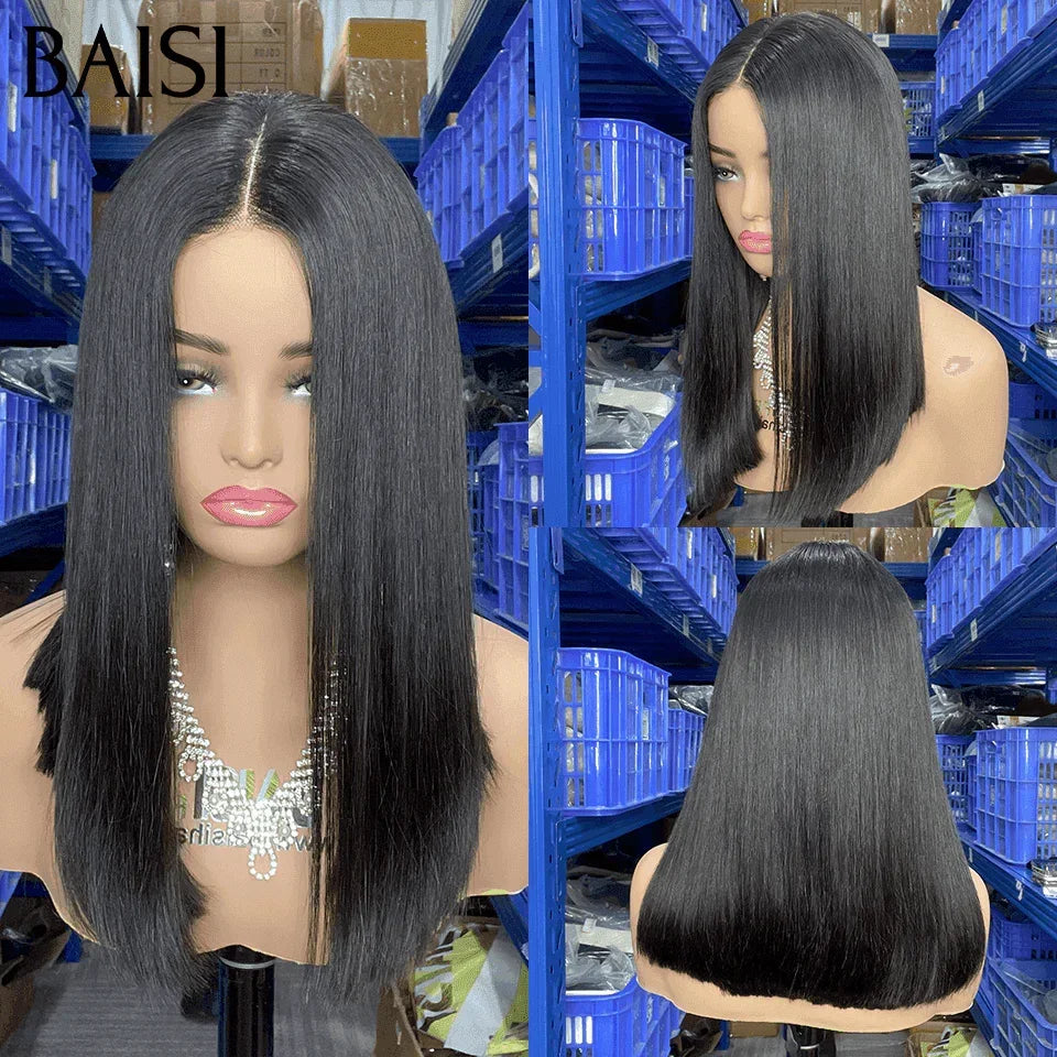 BAISI 100% Viêtnam Hair 2X6 Bob Perruque Naturelle Lisse BONE Straight 10 Pouce 100€ de luxe en 100% Cheveux humains FR38