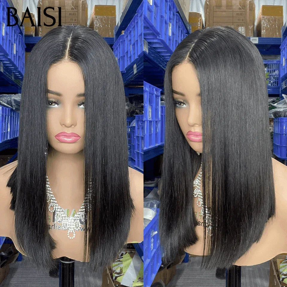 BAISI 100% Viêtnam Hair 2X6 Bob Perruque Naturelle Lisse BONE Straight 10 Pouce 100€ de luxe en 100% Cheveux humains FR38