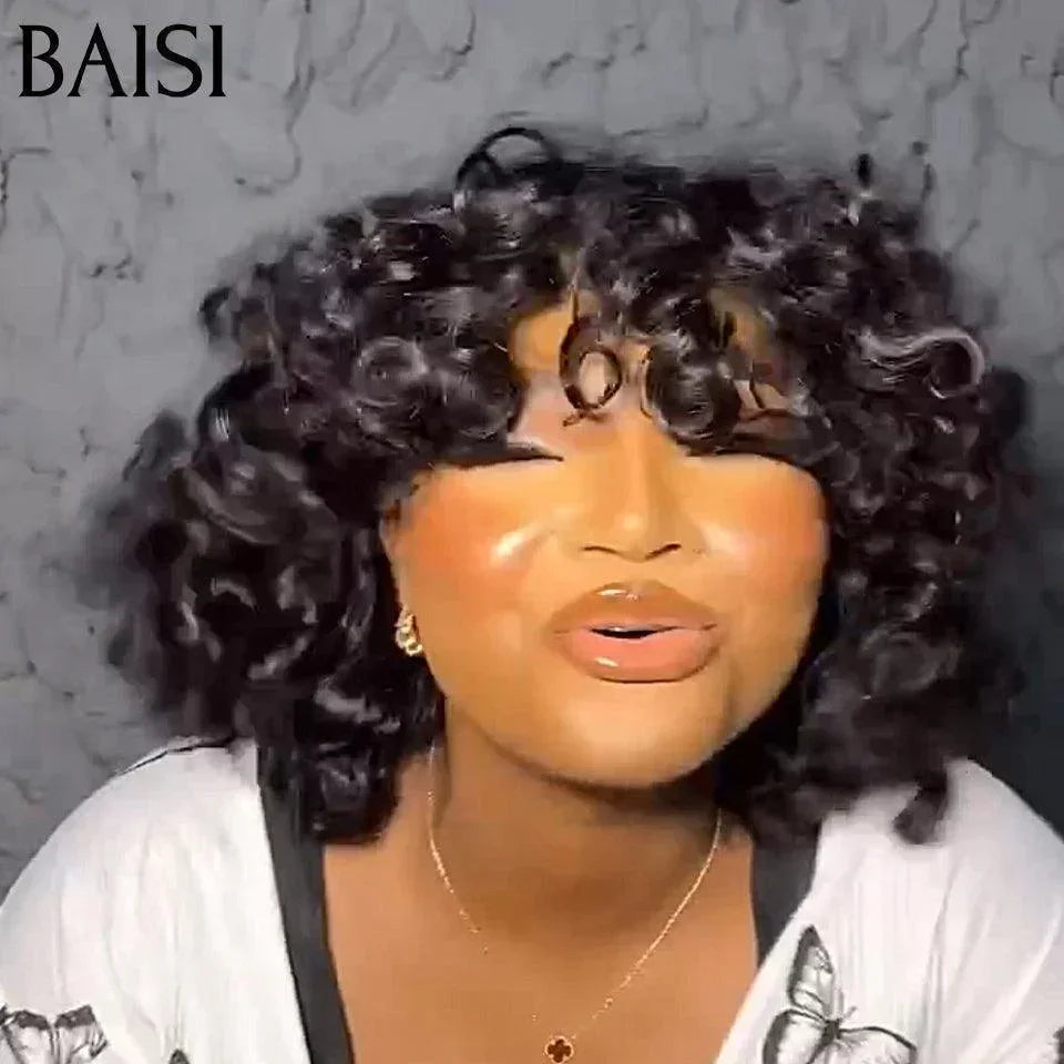 BAISI Achetez 2 perruques minimum au prix d'usine fournisseur Coupe Chinoise Perruque Bob Lisse Avec Frange en Couleur Mixte #4MIX#27 ou egg wave 12 Pouces(Pas Besoins De Code)