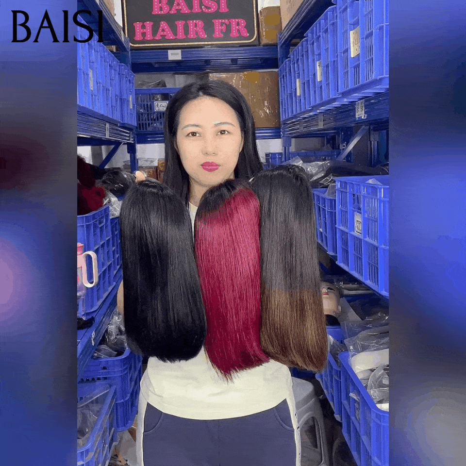 BAISI  3 Perruques 215€ 10 pouce 2X6 lace de luxe 100% Vietnam hair BOB Lisse 3 Couleurs NOIR ou 1BT99J ou 1BT4# en 100% Cheveux Humains FR38