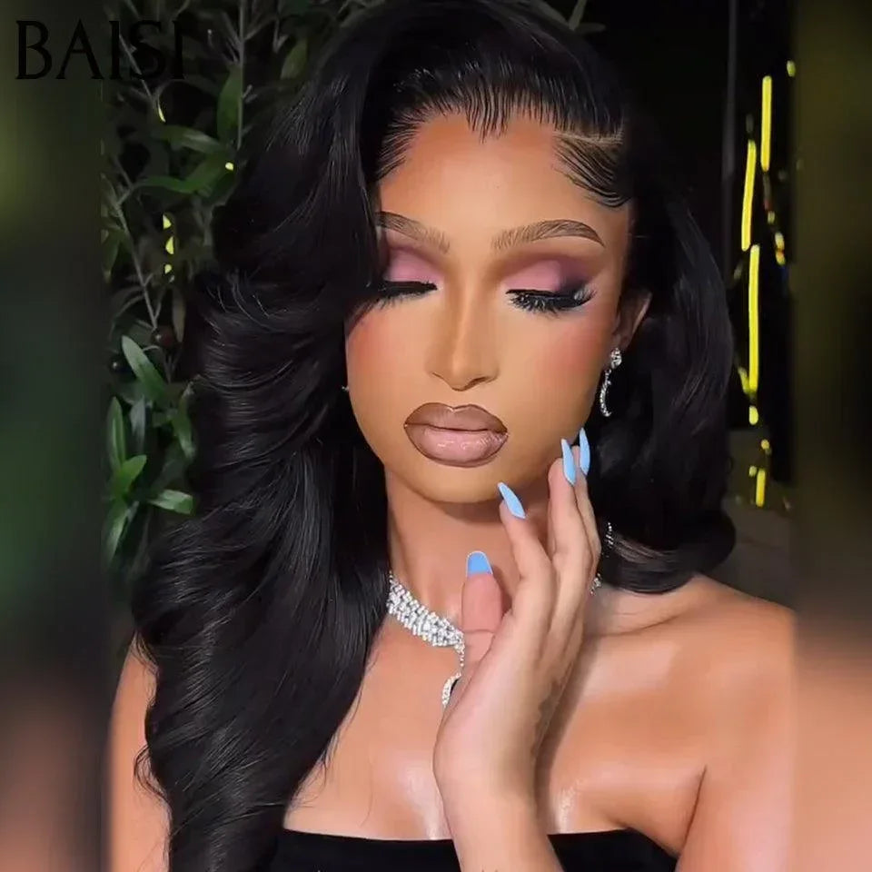 BAISI 13X4 Perruques de Luxe 100% Vietnam Hair Body wave A1 Fabriquées par les cheveux double drawn mèches vièges volume 250% densité  plus de 20 ans d' utilisations