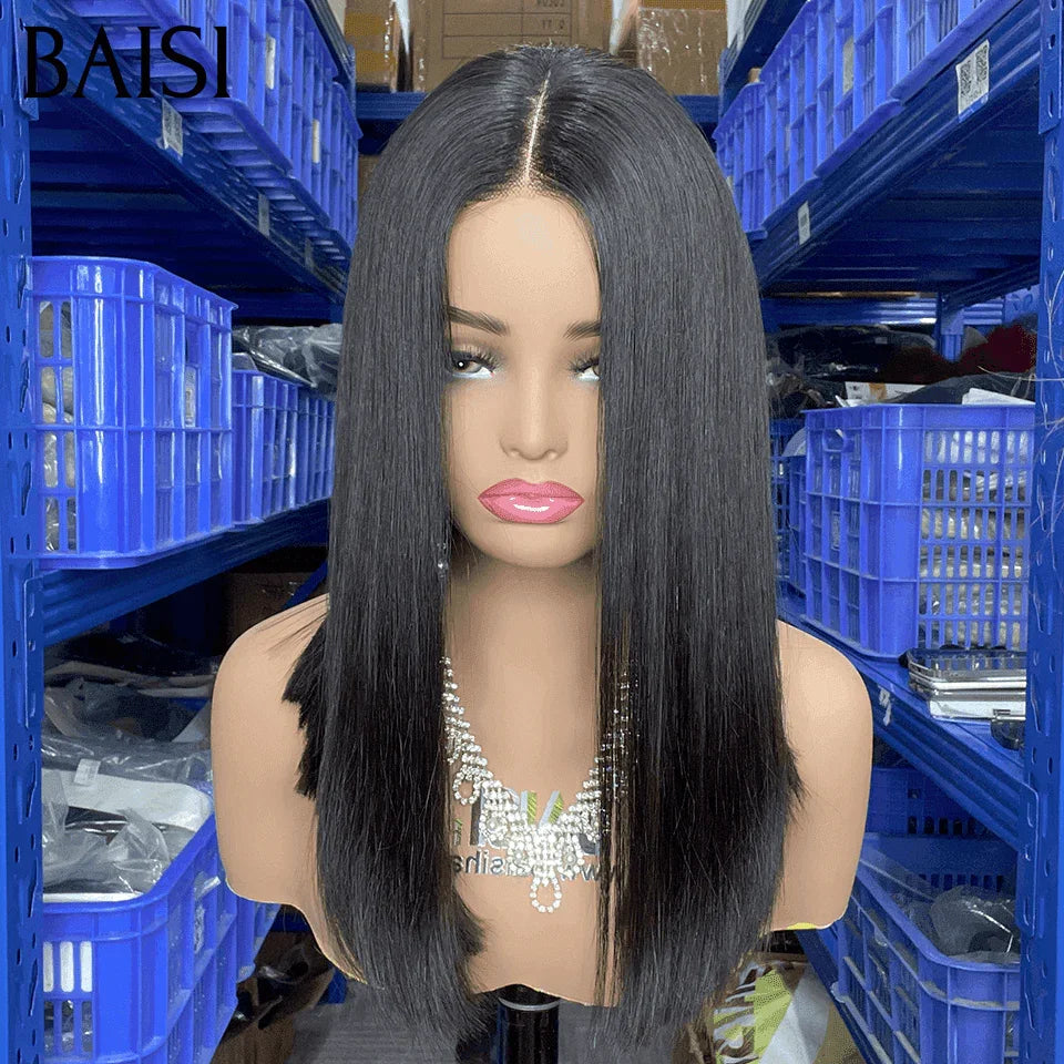 BAISI Perruques de Luxe 2x6 Lace Closure Perruque Lisse 300% densité plus de 20 ans d' utilisations  En 100% Cheveux Humains Vietnam Hair