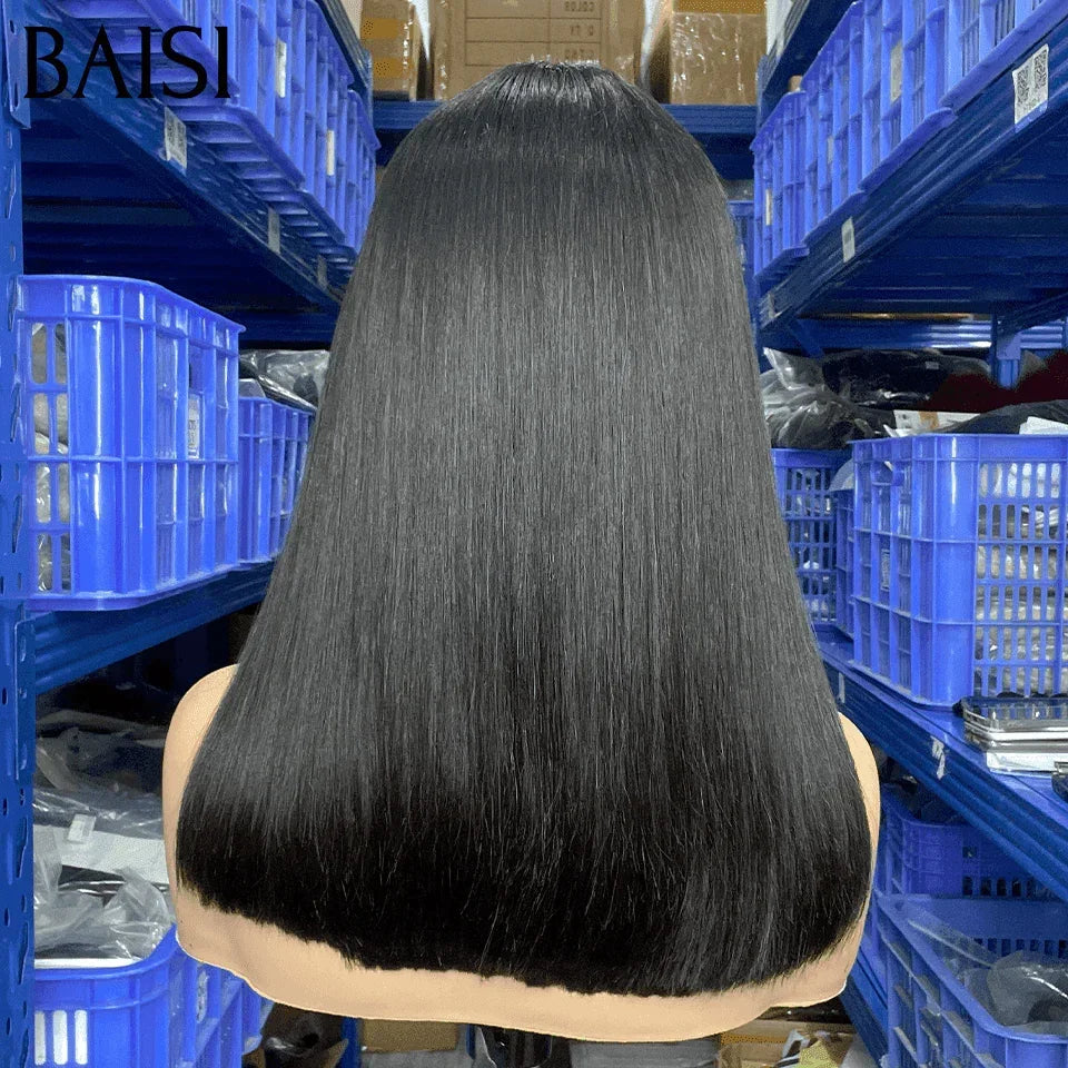 BAISI Perruques de Luxe 2x6 Lace Closure Perruque Lisse 300% densité plus de 20 ans d' utilisations  En 100% Cheveux Humains Vietnam Hair