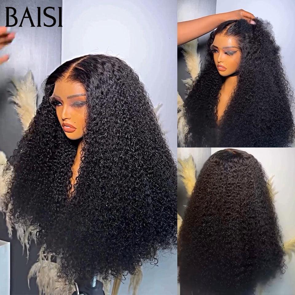 BAISI  Frontale 13X4 perruque Curly wave  bcp de Volume grande en 100% cheveux humains BS65