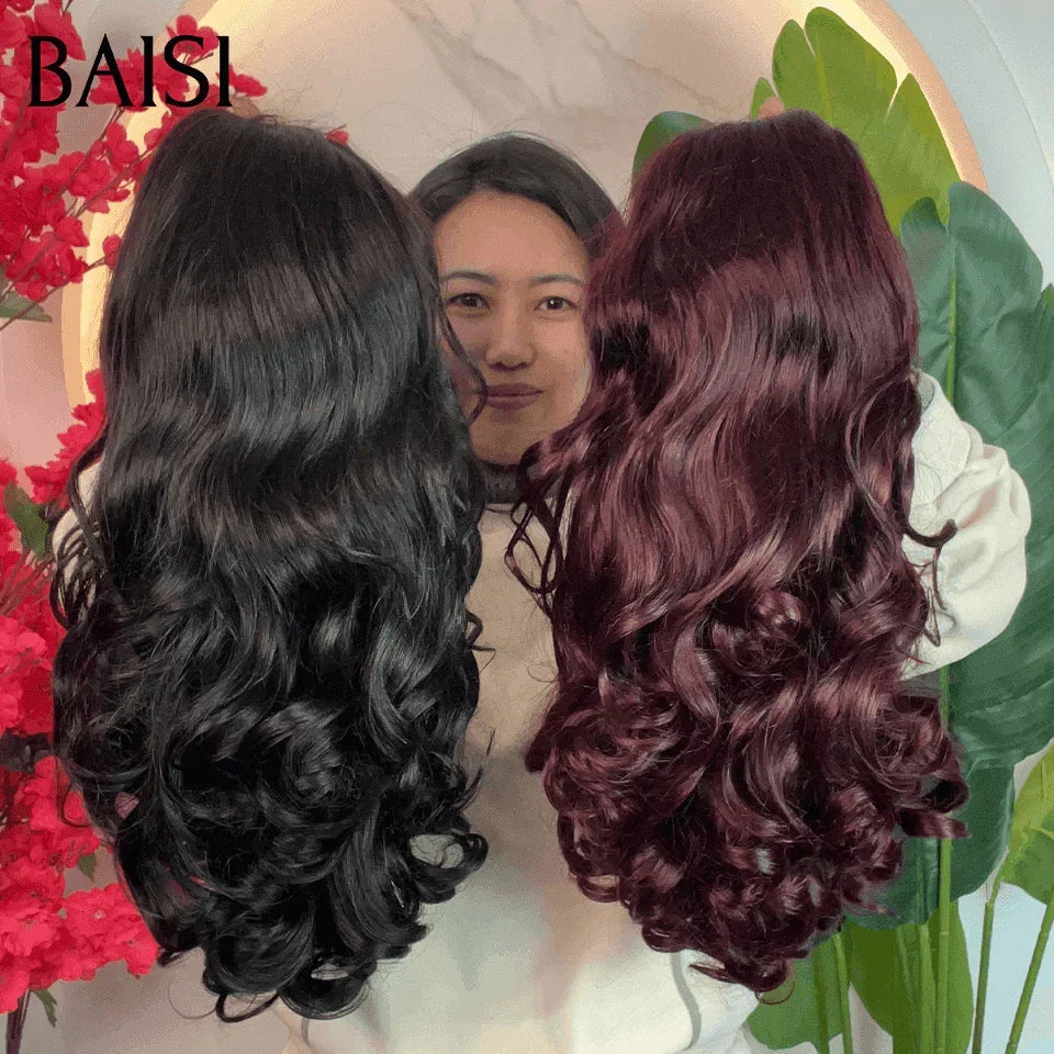 BAISI  13X4 perruque 065C BOUCLÉE CURLY wave 16 Pouces NOIR ou 99J 120€  moitié prix 100% Cheveux Vierges MP50