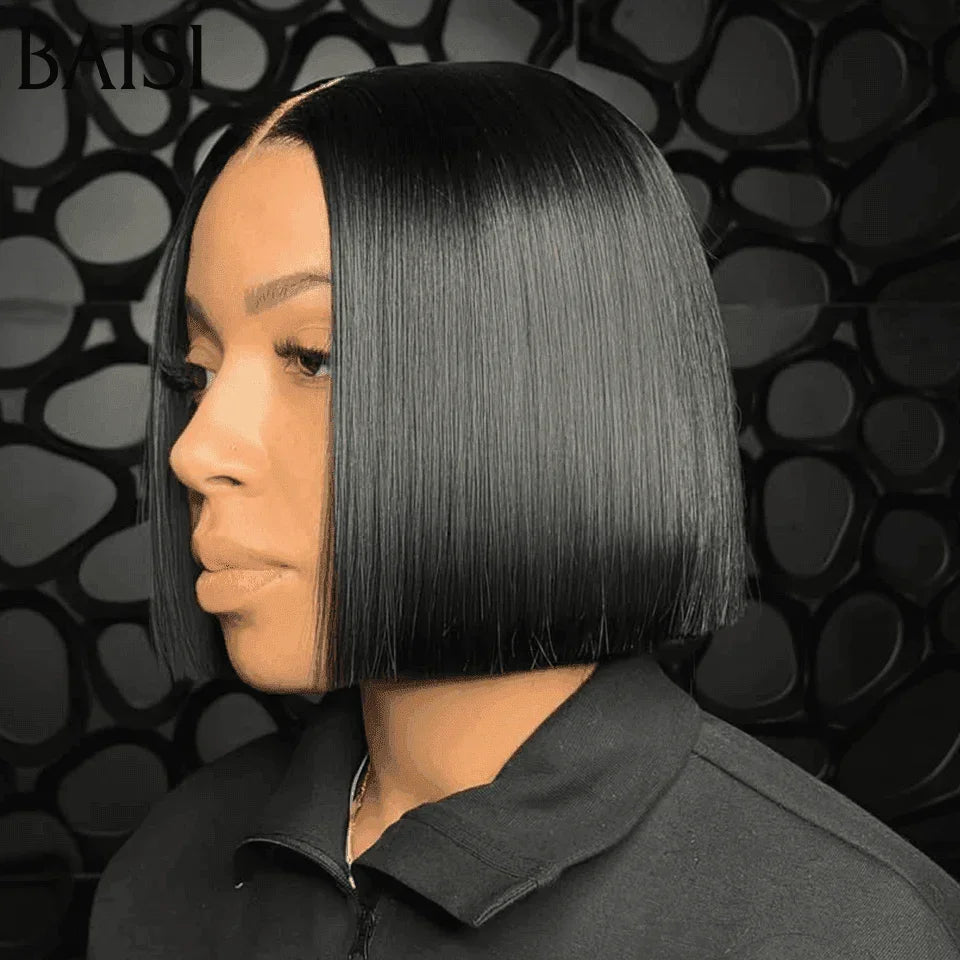BAISI Achetez 2 perruques minimum au prix d'usine fournisseur Petit Perruque Monica ou 2x6 lace Lisse DE luxe 8 Pouces en 100% Vrais Cheveux Humains (Pas Besoins De Code)