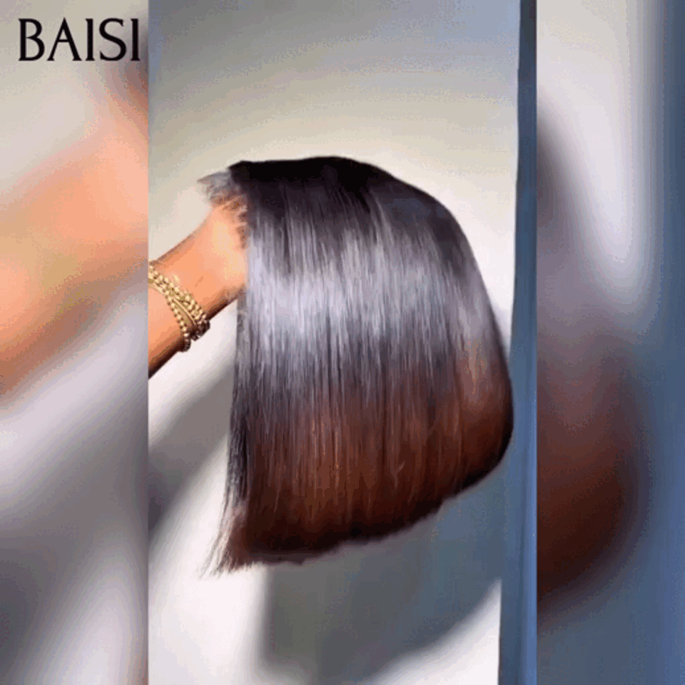 BAISI lace closure perruque Lisse Haute Qualité NOIR Moitié prix en couleur Marron 1BT4# SDD BONE Straight 100% Vietnam Hair