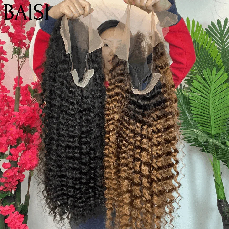 BAISI 2  Perruques 400€ 24 pouce 13X4 lace deep wave en Couleurs NOIR ou 4T30# en 100% Cheveux Humains FR38