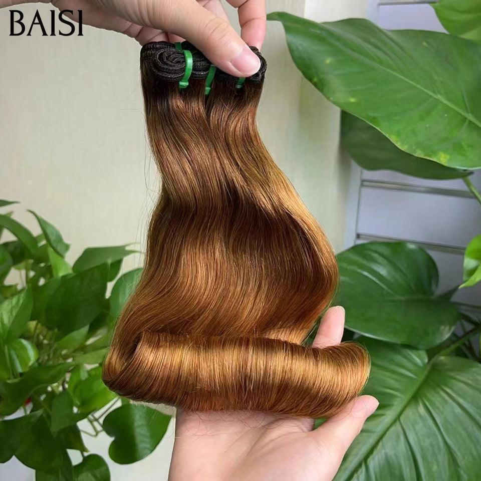 BAISI 15A Grado 3 Palle di Capelli Vergini Tesse 100% Vietename Capelli Doppio Disegnato Capelli Fumi Colore UOVO 4 # 30 #