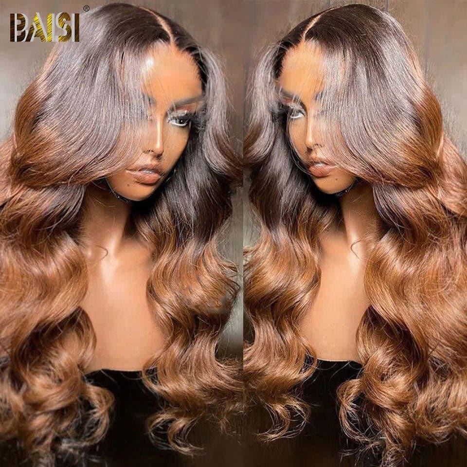 BAISI 13x4 Lace Frontal Parrucca Body Wave Nero Marrone 1B#4 Pre-pettinata Non Serve Colleen 100% Capelli Umani