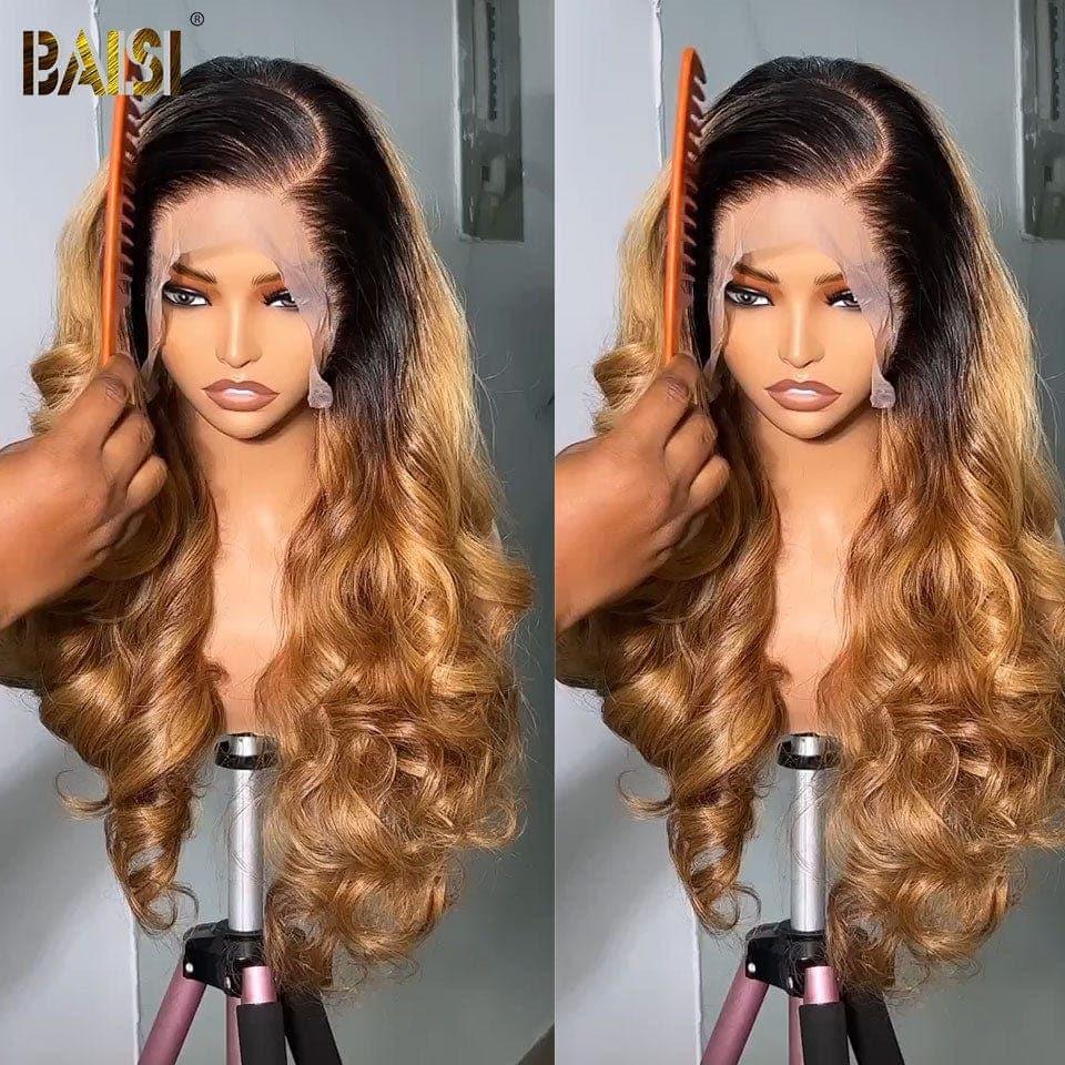 BAISI 13x4 Frontale Lace Perruque Body Wave Marron Claire