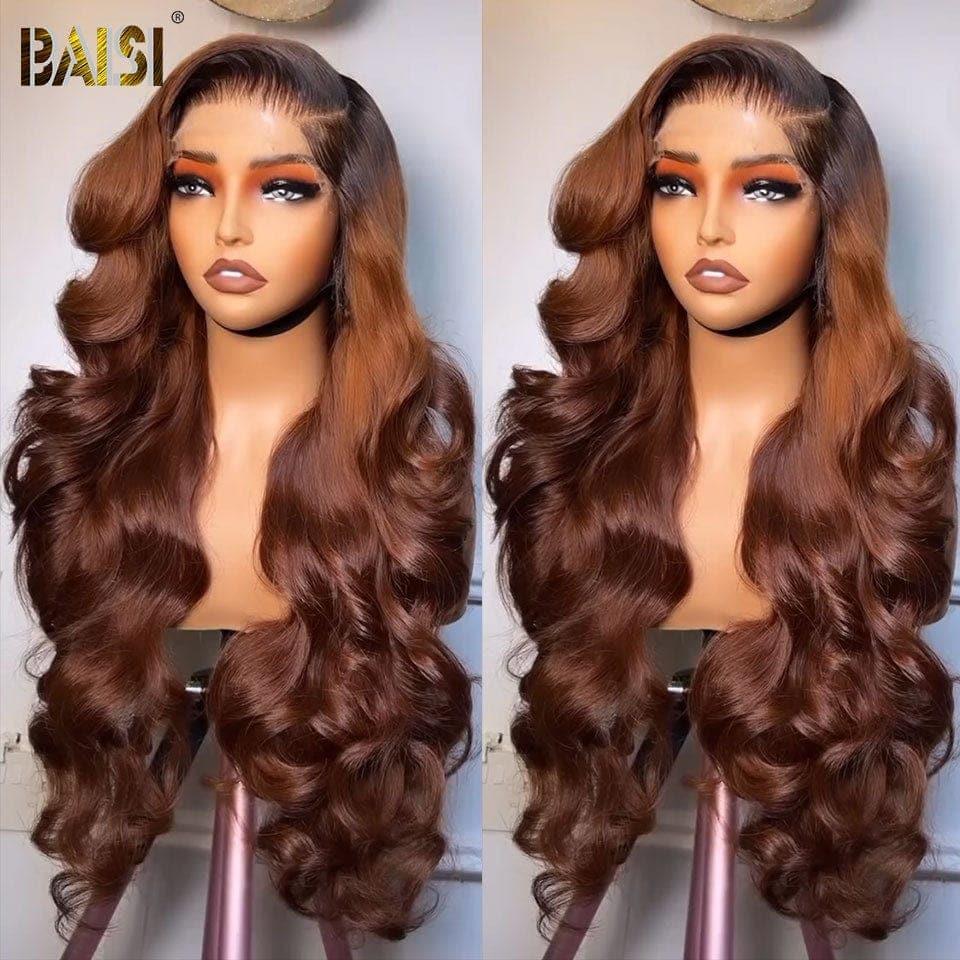BAISI 13x4 Lace Frontal Parrucca Body Wave Nero Marrone 1B#4 Pre-pettinata Non Serve Colleen 100% Capelli Umani