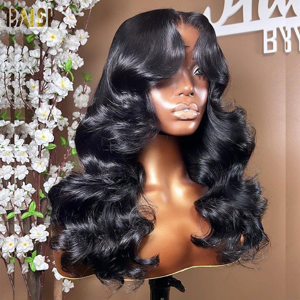 BAISI Bouclé Body Wave 13x4 Densité 250% avec frontale Perruque de luxe haute de gamme plus de 10 ans d' utilisation