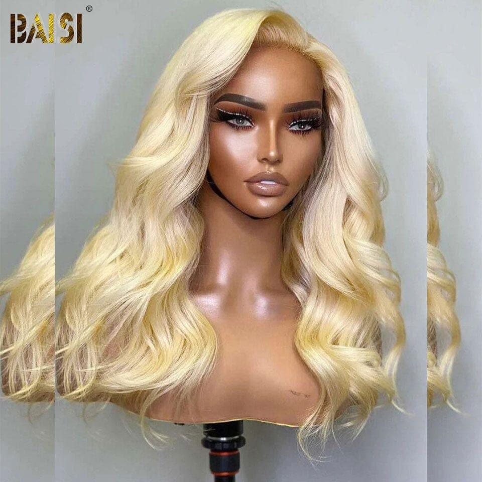 BAISI 13x4 Frontal Body Wave Wig In Blonde #613 Pre-Plucked No Glue Needed in 100% Raw Hair Lace Already Cut